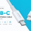 Ugreen USB C To Lightning M/M Cable Rubber Shell 60W 1M White
