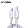 Ugreen USB C To Lightning M/M Cable Rubber Shell 60W 1M White